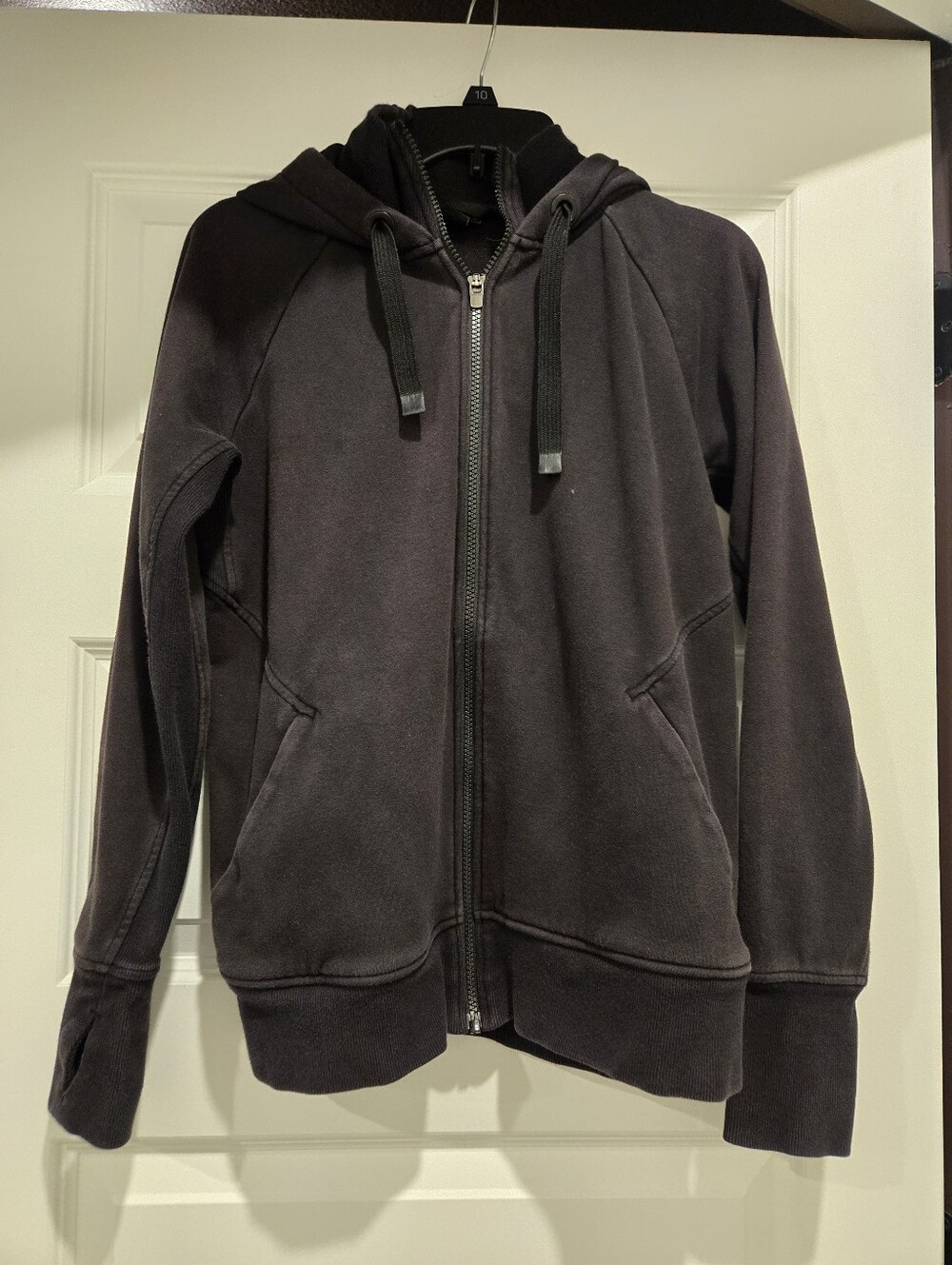 Athleta Black Full Zip Hoodie Jacket Women’s Large L Thumbholes
